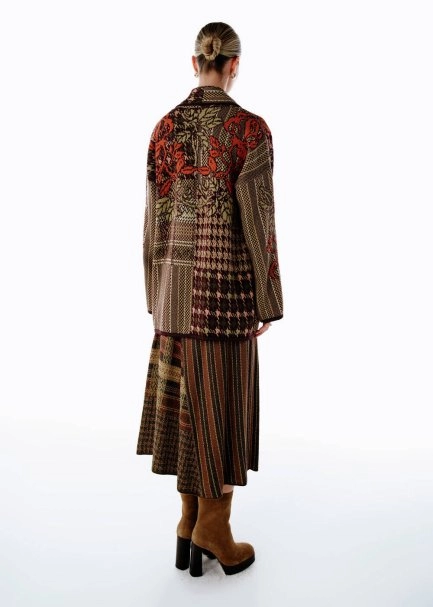 PATCHWORK PATTERNED KNIT CARDIGAN - 5