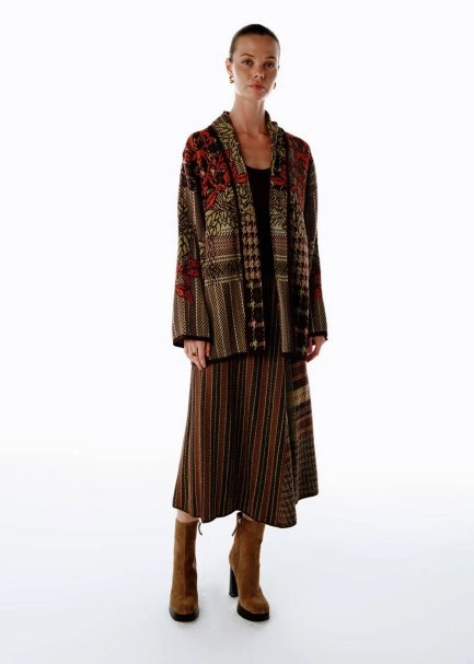 PATCHWORK PATTERNED KNIT CARDIGAN - 2