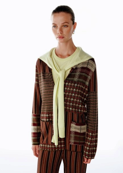 PATCHWORK PATTERNED KNIT JACKET - 3