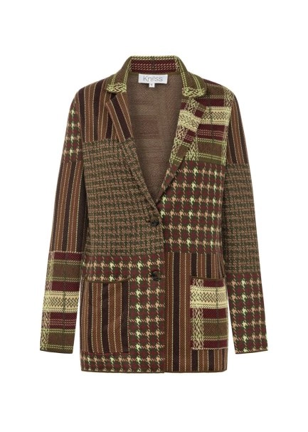 PATCHWORK PATTERNED KNIT JACKET - 6