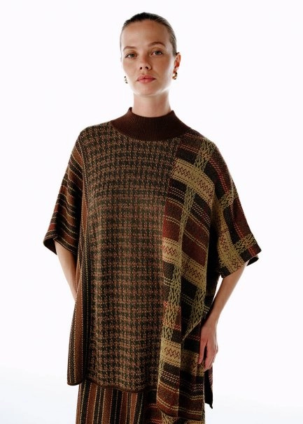 PATCHWORK PATTERNED KNIT TUNIC - 1