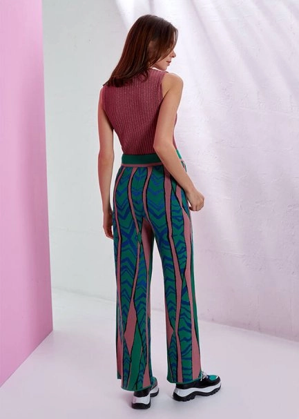 PATTERNED COLORFUL KNIT PANT - 3