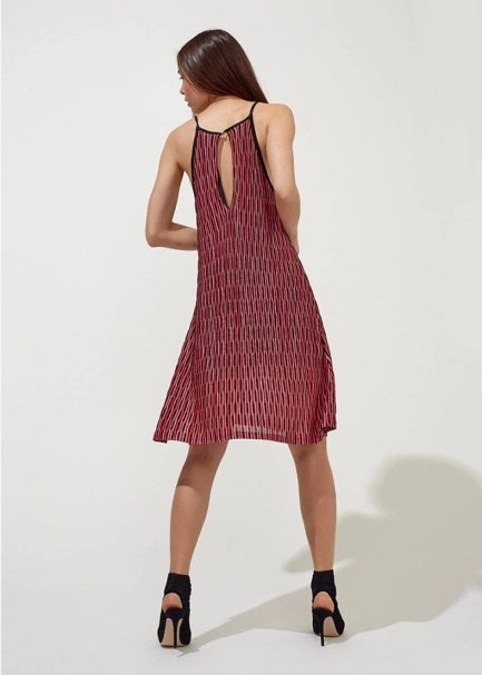Patterned Spaghetti Strap Knit Dress - 3