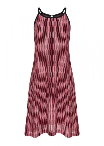 Patterned Spaghetti Strap Knit Dress - 6
