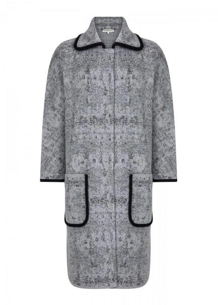 Patterned Wool Blend Knit Coat - 6