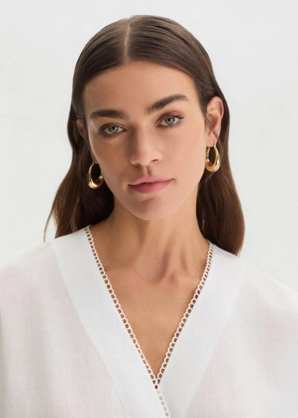 PEARLY CONTRAST DETAILED LINEN TOP - 4