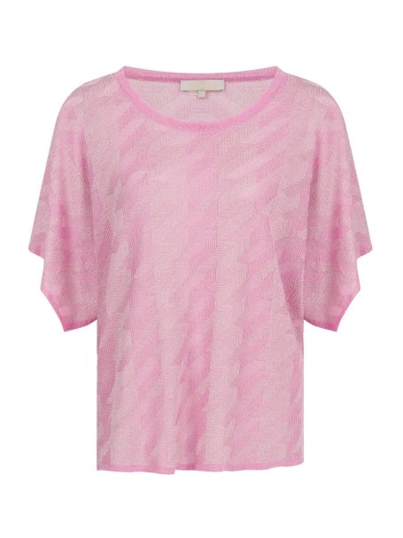 Pembe Dökümlü Parlak Triko Üst - 6