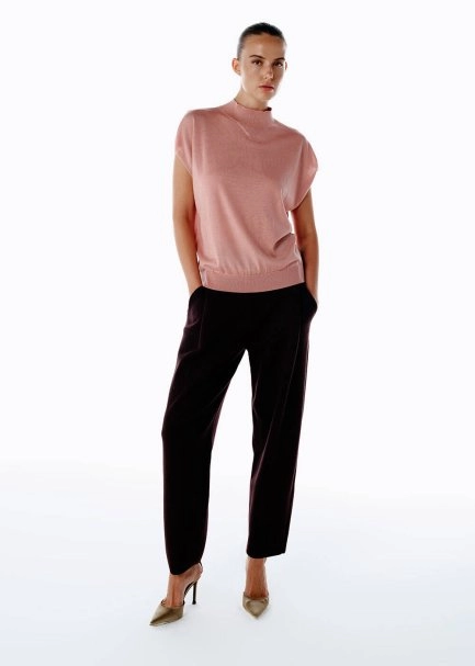 PINK CLAY MERINO WOOL BLEND KNIT TOP - 2