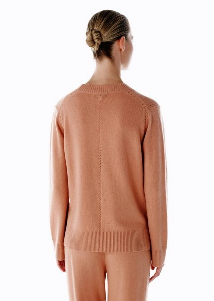 PINK CLAY V NECK CASHMERE SWEATER - 5