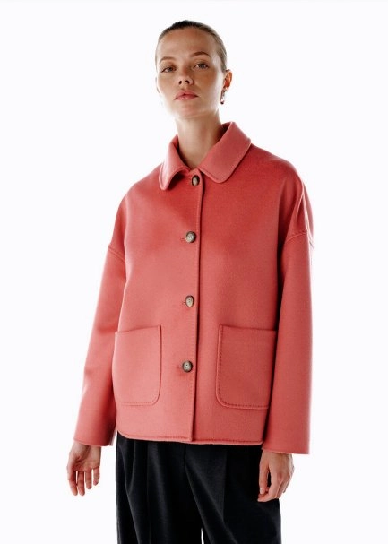 PINK CLAY WOOL COAT - 4