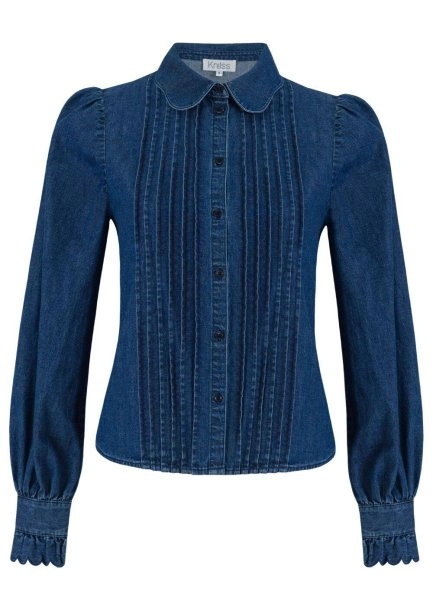 PINTUCK DETAILED DENIM SHIRT - 6