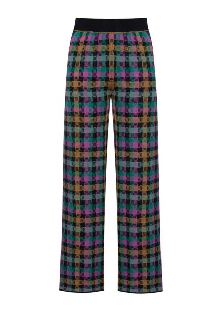 PLAID PATTERN JACQUARD KNIT PANTS - 6