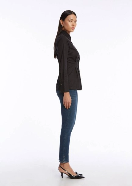  PLEAT DETAILED BLACK PURE COTTON SHIRT - 4