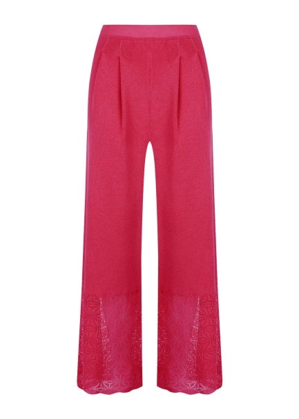 PLEAT DETAILED CYCLAMEN KNIT PANTS - 6