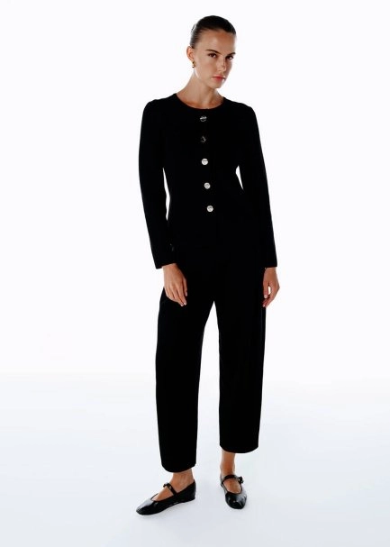 PLEAT DETAILED KNIT PANTS BLACK - 2