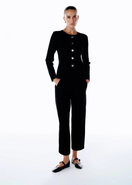 PLEAT DETAILED KNIT PANTS BLACK - 4