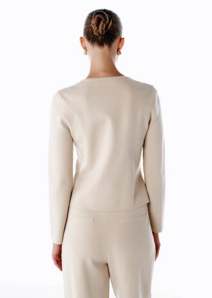 PLEAT DETAILED KNIT PANTS LATTE - 5