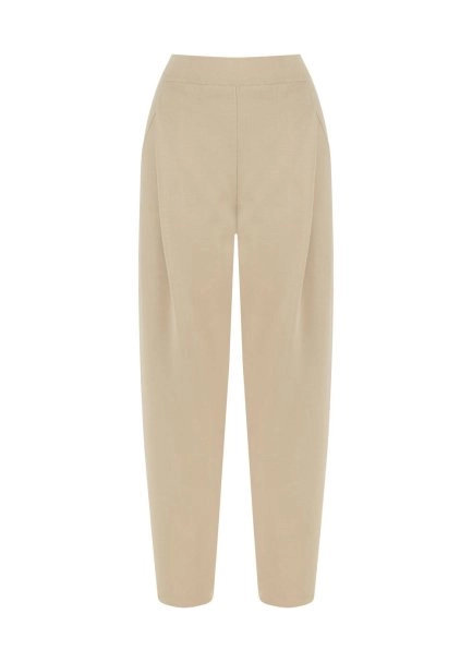 PLEAT DETAILED KNIT PANTS LATTE - 6