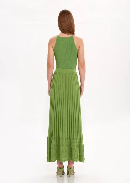 PLEATED DETAIL NEPHRITE KNIT SKIRT - 5