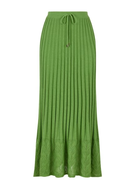 PLEATED DETAIL NEPHRITE KNIT SKIRT - 6