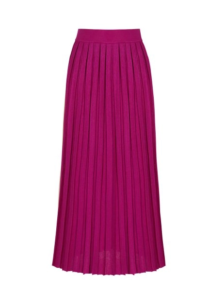 Pleated Maxi Fuchsia Knit Skirt - 8