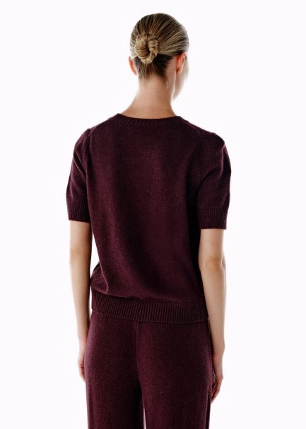 PLUM CASHMERE KNIT TOP - 5