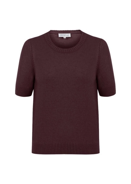 PLUM CASHMERE KNIT TOP - 6