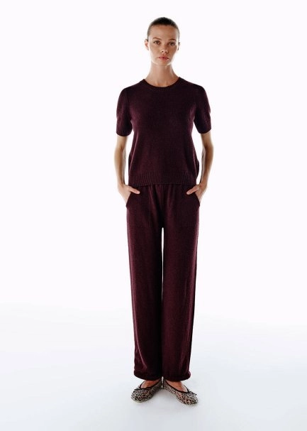 PLUM CASHMERE KNIT TOP - 2