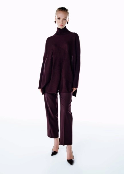 PLUM MERINO WOOL BLEND KNIT TUNIC - 2