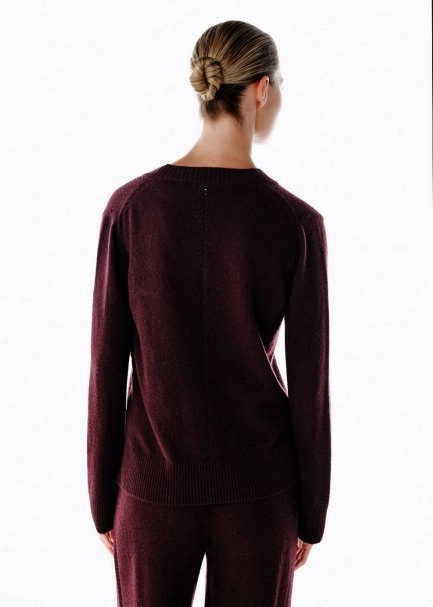 PLUM V NECK CASHMERE SWEATER - 5