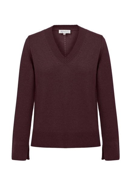 PLUM V NECK CASHMERE SWEATER - 6