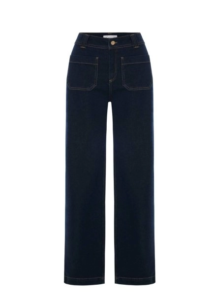 POCKET DARK BLUE DENIM PANTS - 6