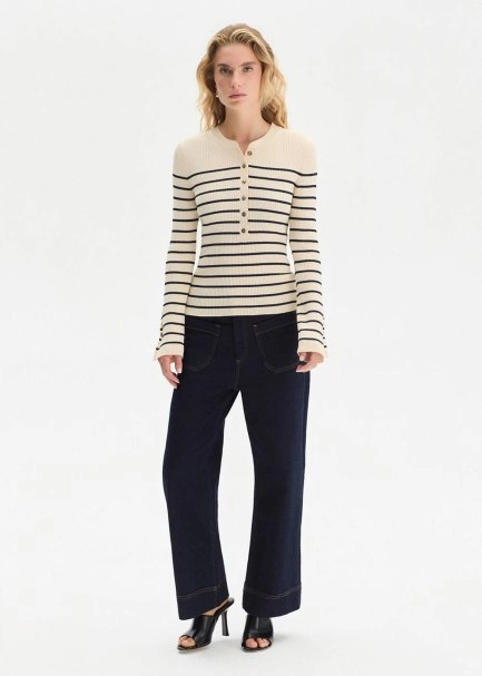 POCKET DARK BLUE DENIM PANTS - 2