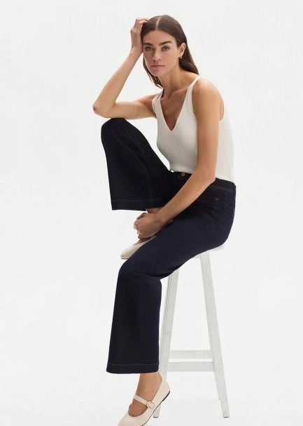 POCKET DARK BLUE DENIM PANTS - 4