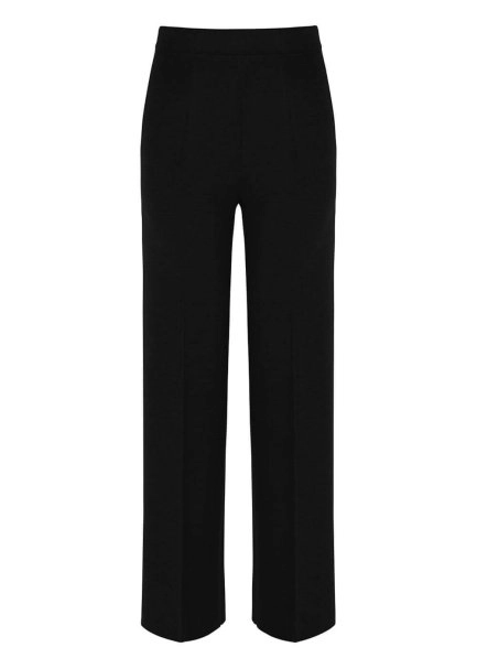 Pocket Detailed Black Merino Wool Knit Pant - 6