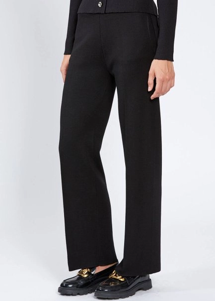 Pocket Detailed Black Merino Wool Knit Pant - 3