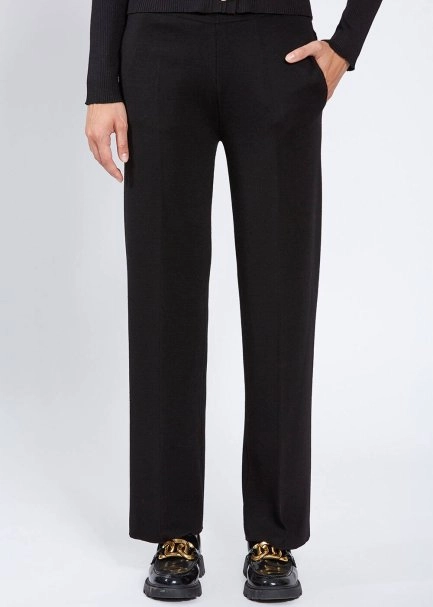 Pocket Detailed Black Merino Wool Knit Pant - 2