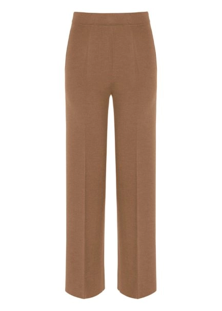 Pocket Detailed Camel Merino Wool Knit Pant - 6