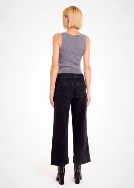 POCKET DETAILED CROP DENIM PANTS MID GREY - 5