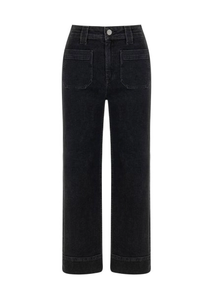 POCKET DETAILED CROP DENIM PANTS MID GREY - 6