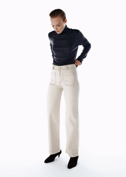 POCKET NATURAL DENIM PANTS - 4