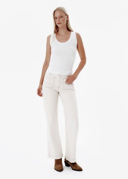 POCKET NATURAL DENIM PANTS - 3