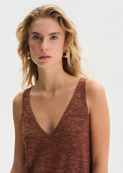 POINTELLA DETAIL BRONZE KNIT TOP - 4
