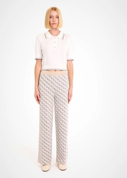 POINTELLA DETAIL CONTRAST STRIPED CROP KNIT TOP - 2