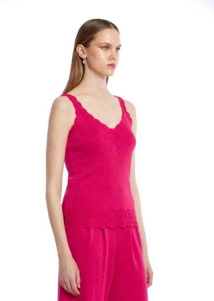 POINTELLA DETAIL CYCLAMEN KNIT TOP - 3