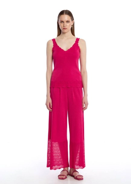 POINTELLA DETAIL CYCLAMEN KNIT TOP - 2