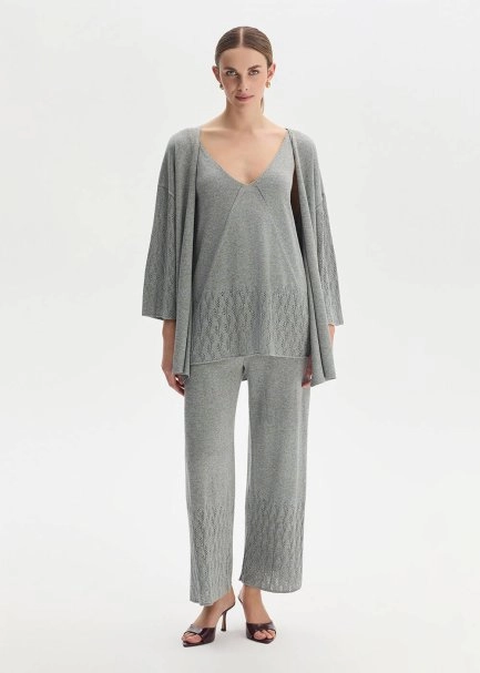 POINTELLA DETAIL ICE KNIT PANTS - 1