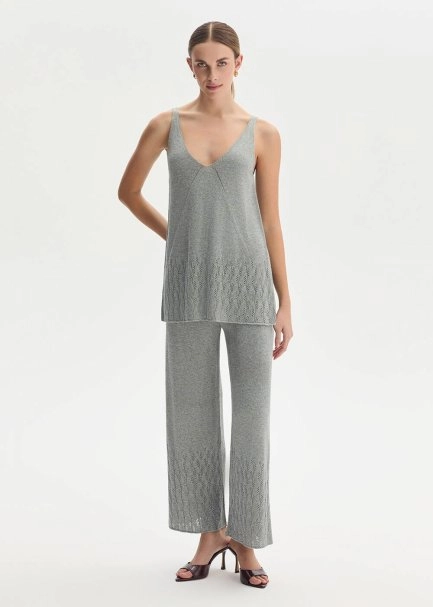 POINTELLA DETAIL ICE KNIT PANTS - 2