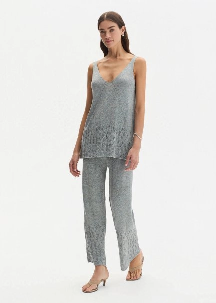 POINTELLA DETAIL ICE KNIT PANTS - 2