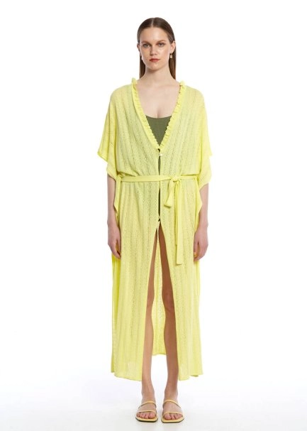POINTELLA DETAIL LEMON KNIT CAFTAN - 1